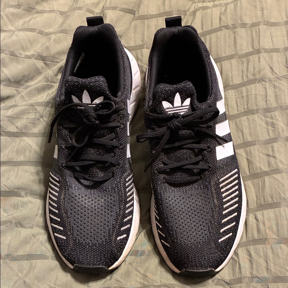 Adidas Black and White Athletic Shoes